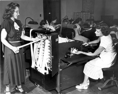 The Check Department's 803 machines. 