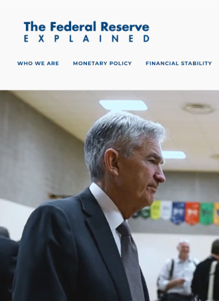 image of jerome powell on the Fed Explained website