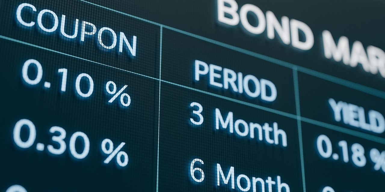 closeup of bond market rates on a digital screen closeup of bond market rates on a digital screen